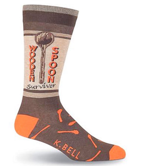 K. BELL Brand Men’s WOODEN SPOON SURVIVOR Socks - Novelty Socks for Less