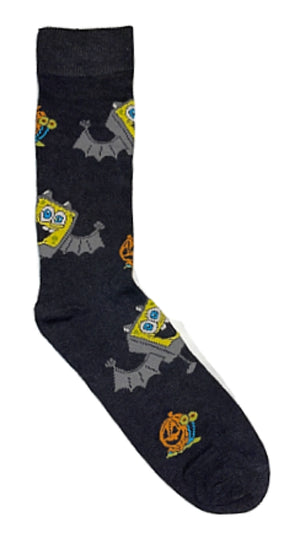 SPONGEBOB SQUAREPANTS Mens Halloween Socks GARY AS A PUMPKIN - Novelty Socks for Less