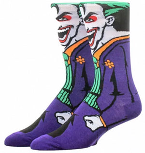 DC COMICS MEN’S THE JOKER  360 Socks BIOWORLD BRAND - Novelty Socks for Less