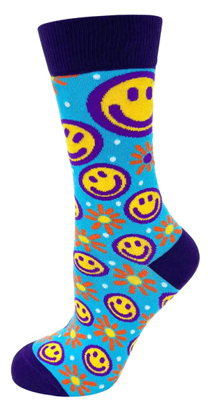 FABDAZ Brand Ladies SMILEY FACE Socks ‘SMILE SPARKLE SHINE’ - Novelty Socks And Slippers