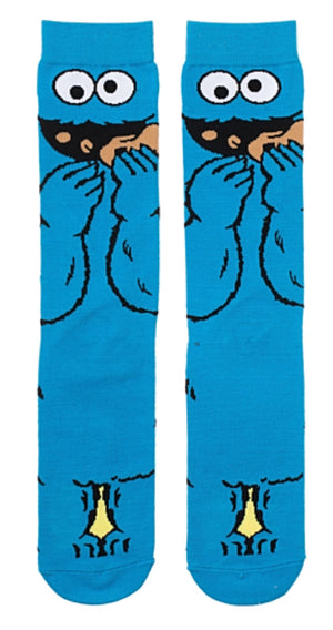 SESAME STREET MEN’S COOKIE MONSTER 360 SOCKS BIOWORLD BRAND - Novelty Socks for Less