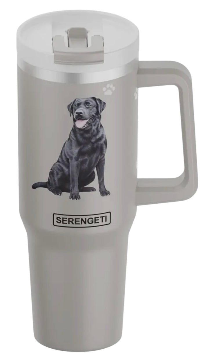 BLACK LABRADOR Dog SERENGETI 40 Oz. Stainless Steel Ultimate Hot & Cold Tumbler