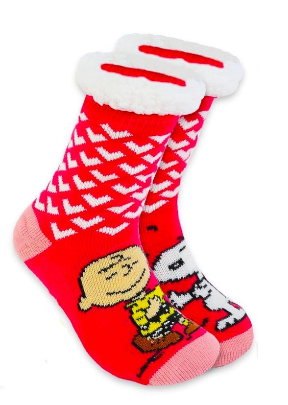 Chaussons Montants Peanuts Charlie Brown En Sherpa, Femmes, Neufs Avec étiquette