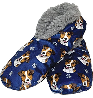 COMFIES BRAND LADIES JACK RUSSELL DOG NON-SKID SLIPPERS - Novelty Socks for Less