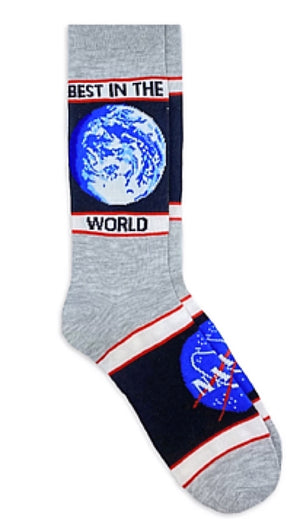 NASA Men’s Socks ‘BEST IN THE WORLD’ - Novelty Socks for Less