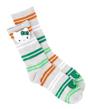 HELLO KITTY Ladies 3-D Head St. Patrick’s Day Socks - Novelty Socks And Slippers