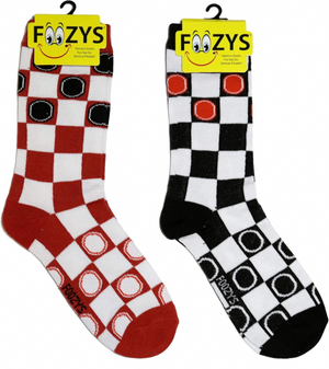FOOZYS BRAND LADIES 2 PAIR OF CHECKERS SOCKS - Novelty Socks And Slippers