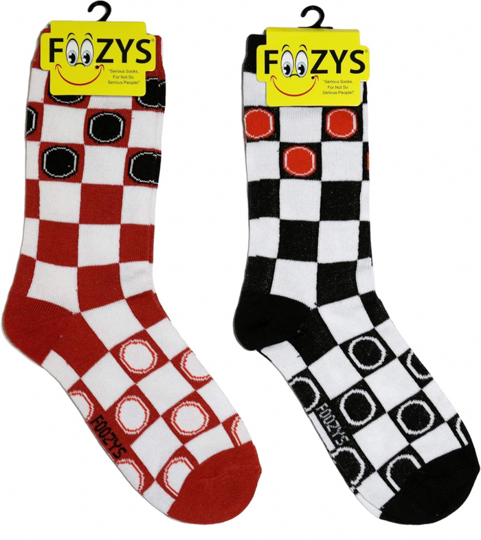 FOOZYS BRAND LADIES 2 PAIR OF CHECKERS SOCKS CHECKER BOARD