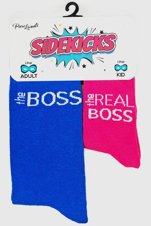 SIDEKICKS By Piero Liventi Adult & Child Sock Set ‘THE BOSS’ ‘THE REAL BOSS