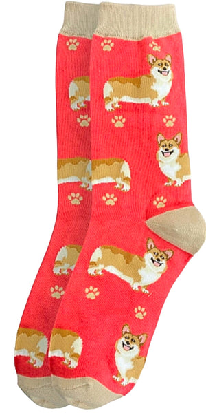 WELSH CORGI Dog Unisex Socks By E&S Pets CHOOSE SOCK DADDY, HAPPY TAILS, LIFE IS BETTE - Novelty Socks for Less
