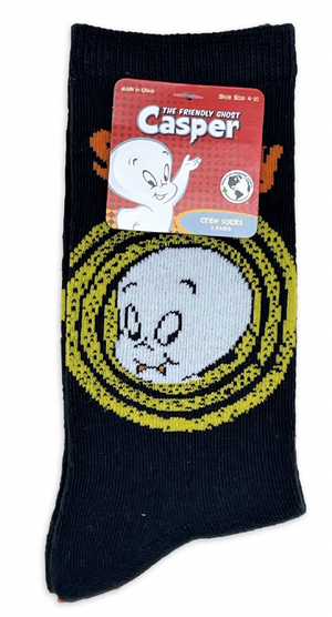 CASPER THE FRIENDLY GHOST Ladies 2 Pair Of HALLOWEEN Socks ‘LET’S BOO-GIE’ - Novelty Socks And Slippers