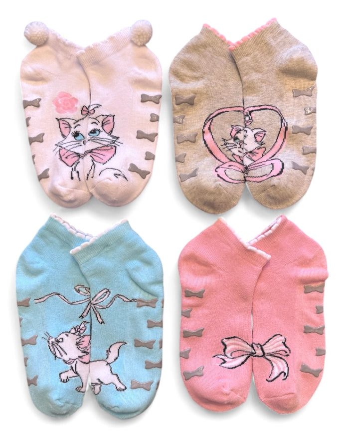 DISNEY ARISTOCATS Ladies 4 Pair Of Thick Gripper Bottom Socks MARIE THE CAT