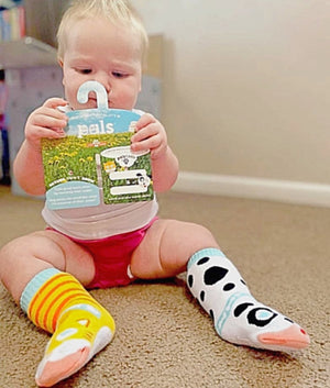 PALS SOCKS Brand UNISEX KIDS CAT & DOG MISMATCHED GRIPPER Socks (CHOOSE SIZE) - Novelty Socks for Less
