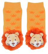 BOOGIE TOES Unisex Baby LION Rattle Gripper Bottom Socks By Piero Liventi - Novelty Socks And Slippers