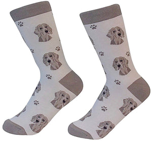 WEIMARANER Dog Unisex Socks By E&S Pets CHOOSE SOCK DADDY, HAPPY TAILS, LIFE IS BETTER - Novelty Socks for Less