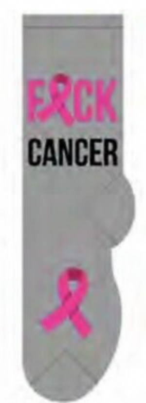FOOZYS Brand Ladies BREAST CANCER Socks ‘FUCK CANCER’ (CHOOSE COLOR) - Novelty Socks And Slippers