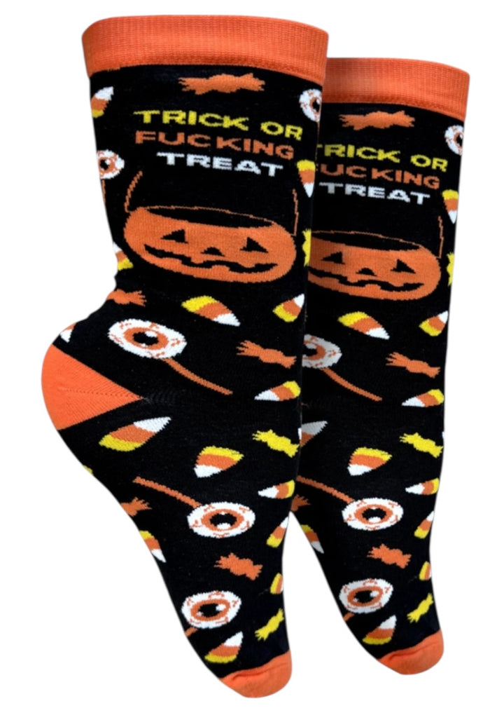 TRICK OR FUCKING TREAT Ladies HALLOWEEN Socks GROOVY THINGS Brand