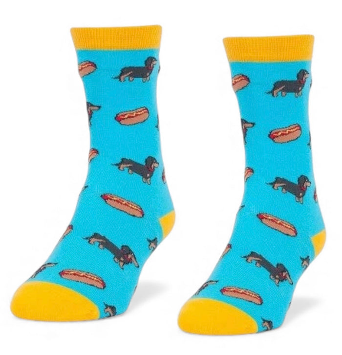 DACHSHUNDS & WIENERS ADULT UNISEX SOCKS (HOT DOGS) HEADLINE BRAND SOCKS SIZE S/M