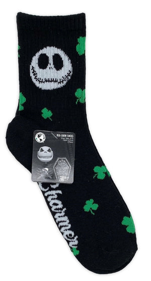 DISNEY NIGHTMARE BEFORE CHRISTMAS Ladies 2 Pair of ST. PATRICKS DAY Socks With JACK & SALLY ‘CHARMER’ - Novelty Socks And Slippers