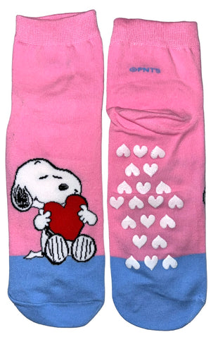 PEANUTS Ladies Gripper Bottom Ankle Socks (CHOOSE PATTERN) - Novelty Socks And Slippers