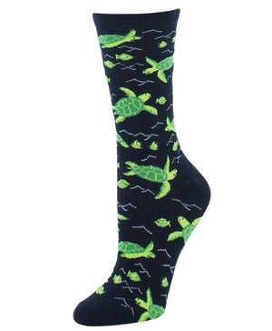 TURTLE Ladies Socks MeMoi Brand TURTLES ALL OVER - Novelty Socks And Slippers