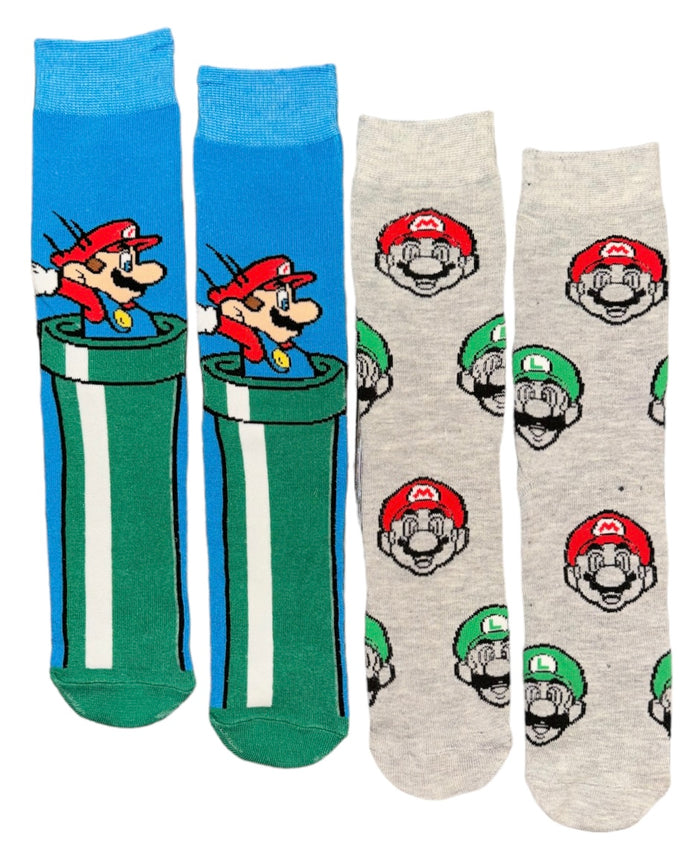 SUPER MARIO Men’s 2 Pair Of Socks With LUIGI & WARP PIPE