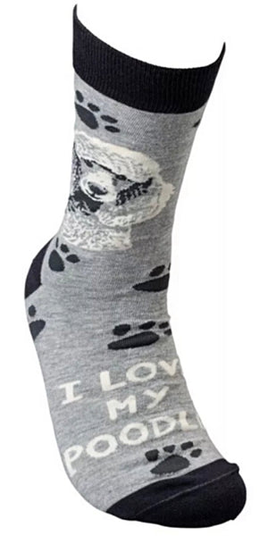 PRIMITIVES BY KATHY Unisex I LOVE MY POODLE' Socks - Novelty Socks for Less