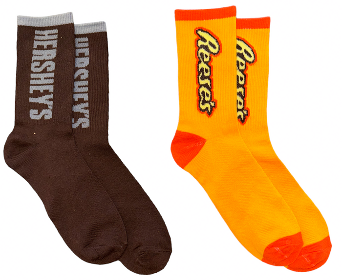 HERSHEY BARS Ladies 2 Pair Of Socks REESE’S PEANUT BUTTER CUPS