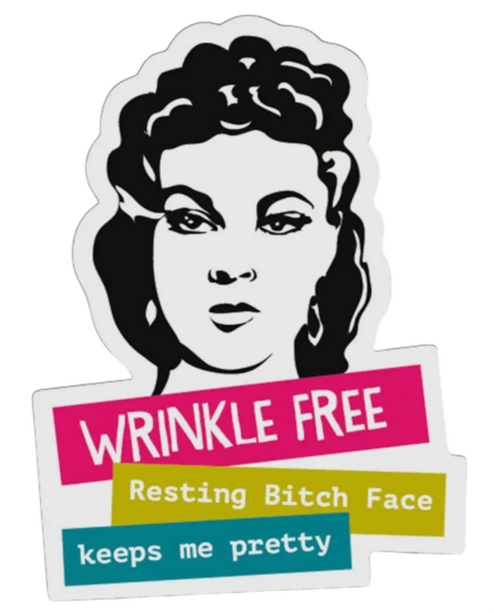 FUNATIC Brand WRINKLE FREE RESTING BITCH FACE KEEPS ME PRETTY Vinyl Sticker