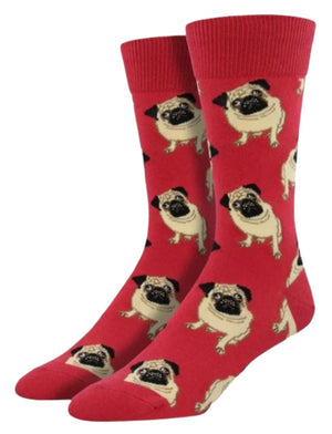 SOCKSMITH Brand Men’s PUG DOG Socks - Novelty Socks And Slippers