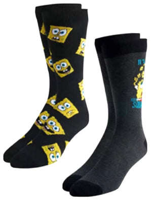 SPONGEBOB SQUAREPANTS Men's 2 Pair Of Socks ‘IT’S HIP TO BE SQUARE’