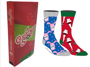A CHRISTMAS STORY Ladies 2 Pair Of Socks Gift Set LEG LAMP, PINK NIGHTMARE - Novelty Socks for Less