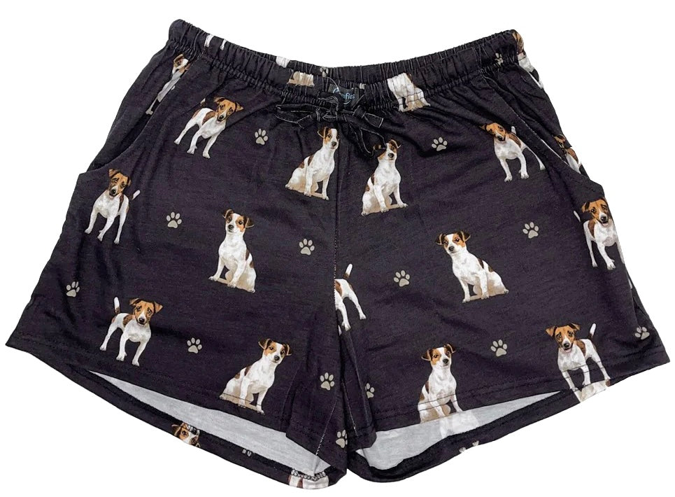 COMFIES LOUNGE PJ SHORTS Ladies JACK RUSSELL Dog By E&S PETS - Novelty Socks And Slippers
