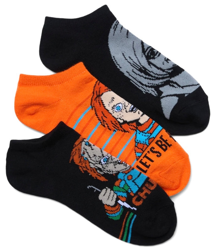 CHUCKY The Movie Ladies HALLOWEEN 3 Pair Of No Show Socks ‘LET’S BE FRIENDS’