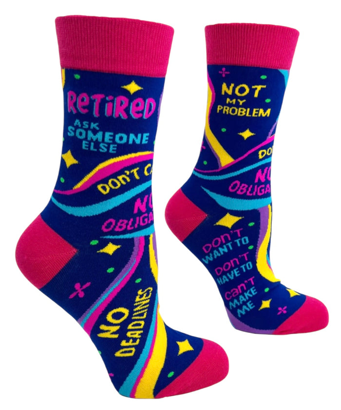 FABDAZ Brand Ladies RETIRED Socks ‘Ask Someone Else’ ‘No Obligations’
