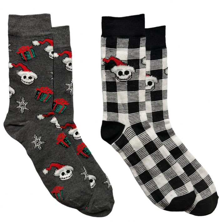 DISNEY NIGHTMARE BEFORE CHRISTMAS Men’s 2 Pair Of SANTA JACK Socks