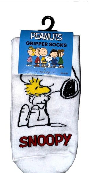 PEANUTS Ladies Gripper Bottom Ankle Socks (CHOOSE PATTERN) - Novelty Socks And Slippers