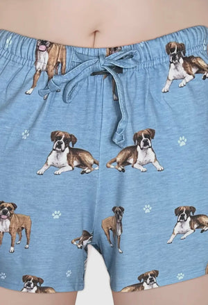 COMFIES LOUNGE PJ SHORTS Ladies BOXER Dog By E&S PETS - Novelty Socks And Slippers