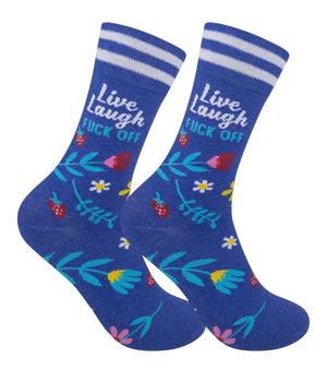 LIVE LAUGH FUCK OFF Adult Unisex Socks FUNATIC Brand - Novelty Socks And Slippers