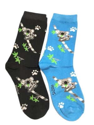 KOALA MOM & BABY Ladies 2 Pair Of Socks FOOZYS Brand - Novelty Socks And Slippers