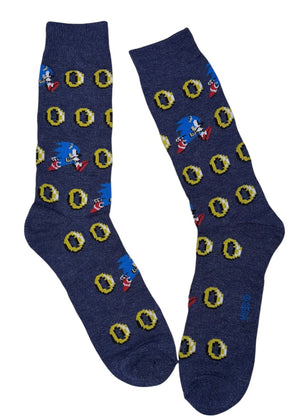 SONIC THE HEDGEHOG Men’s Socks Sonic With Rings (Choose Color) - Novelty Socks And Slippers