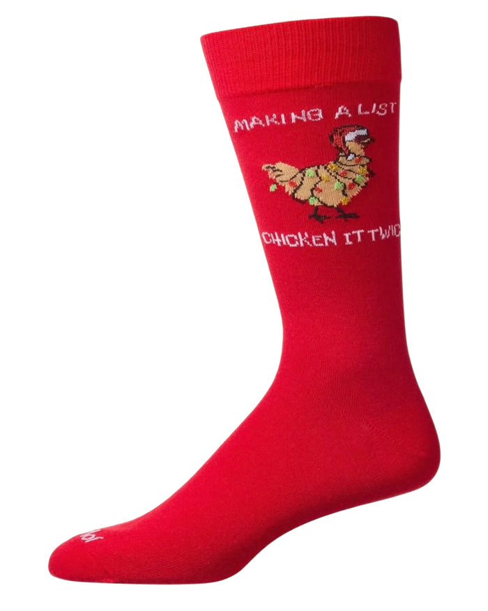 MAKING A LIST CHICKEN IT TWICE Men’s CHRISTMAS CHICKEN Socks MeMoi Brand