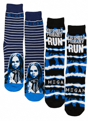 MEGAN The Movie Men’s 2 Pair Of Socks ‘YOU SHOULD PROBABLY RUN’ - Novelty Socks And Slippers