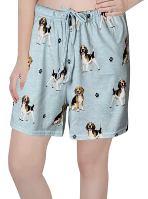 COMFIES LOUNGE PJ SHORTS Ladies BEAGLE DOG By E&S PETS