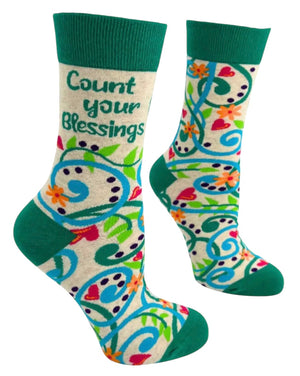 FABDAZ Brand Ladies COUNT YOUR BLESSINGS Socks - Novelty Socks And Slippers