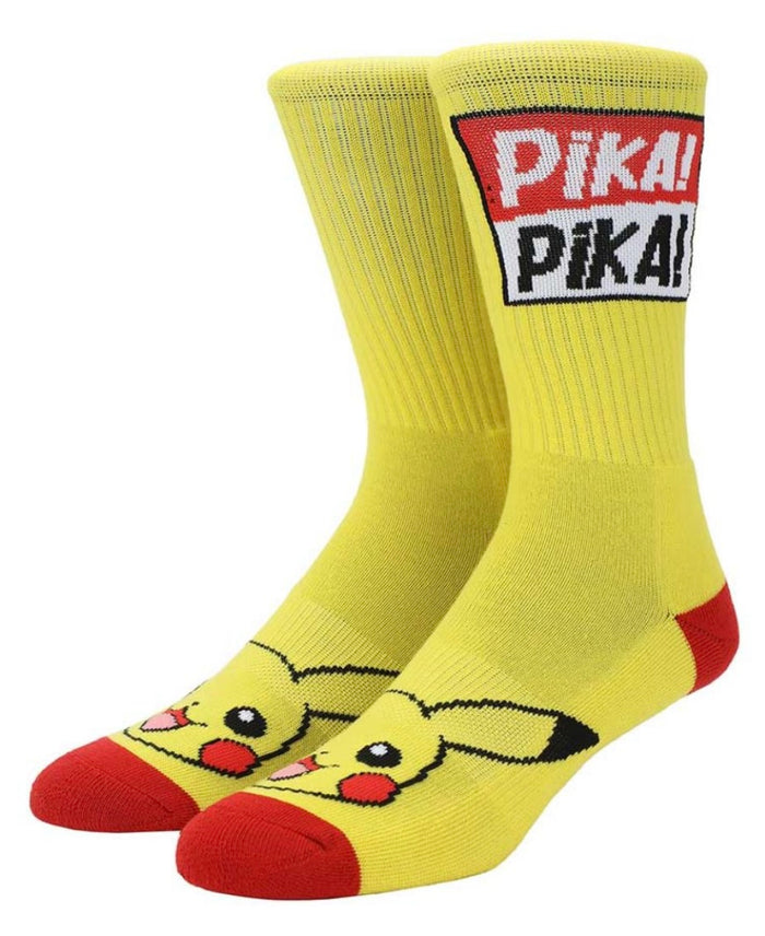 POKEMON Men’s PIKACHU Socks PIKA! PIKA! BIOWORLD Brand