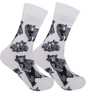BLACK BEAR Adult Unisex Socks FUNATIC Brand Bears All Over - Novelty Socks And Slippers