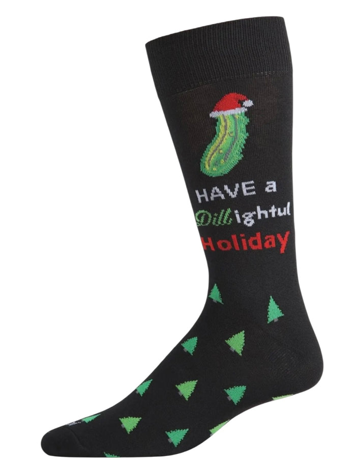 HAVE A DILL-IGHTFUL HOLIDAY Men’s Christmas Pickle Socks MeMoi Brand