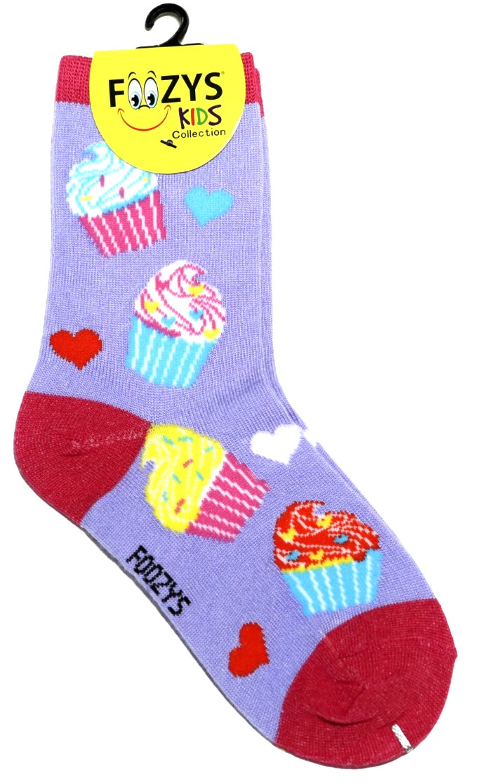 FOOZYS Brand Unisex Kids CUPCAKE Socks CUPCAKES ALL OVER