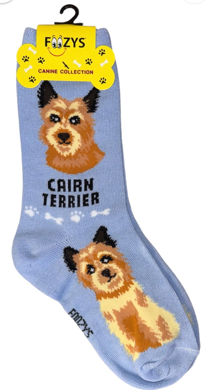 FOOZYS Brand Ladies CAIRN TERRIER Dog Socks